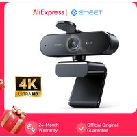 4K Webcam 1080P 60fps Mini Video Camera for PC Autofocus Computer Web Cam EMEET Nova USB Camera with Mics for Conference/Meeting