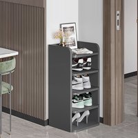5 Tiers Shoe Cabinet Shoe Storage Rack Organizer Cupboard Shelf Stand Holder Storage Unit Black, Wooden Shoe Rack For Hallway Li
