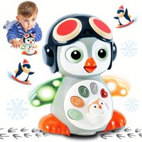 1 pc Crawling Penguin Baby Musical Toys, Tummy Time Toys with Music & Lights, Light Up Learning Toys, Dancing Crawling Baby Toy,