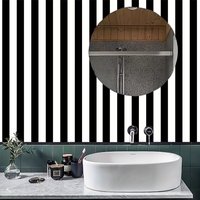 45cm Vinyl Black and White Stripes Decor Contact Paper for Home Room Renovation Self Adhesive Waterproof Removable Wallpaper