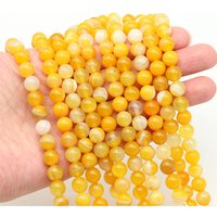 4/6/8/10mm Natural Stone Beads Yellow Stripes Agates Jade Beads for Jewelry Making DIY Bracelet Necklace Accessories