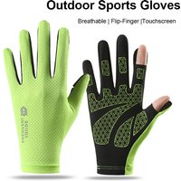 Summer Thin Sun Protection Cycling Gloves Two-Finger Flip Touchscreen Breathable Anti-Slip Driving Men Women Stretch Gloves