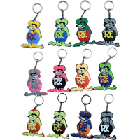 Rat Fink Ratfink PVC Plastic Pendants Keychains Motor Motorcycle llaveros Keychain Bag charms Key Chain Ring for man