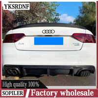 For Audi A5 2-Doors Coupe Carbon Fiber Car Rear Spoilers Trunk Tail Wing Lip Spoiler 2008-2016 Car Modified Accessori