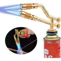 High Quality Copper Fire Gun Butane Gas Welding Torch Double Flame Jets Soldering Torch 3600° F Propane Welding Heating Burner