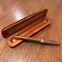 1 ball pen + 1pen box wooden ballpoint pen gift with case Elegant Office Gifts for Employee Office School Teacher (black ink )