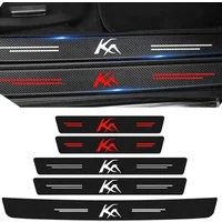 Car Trunk Bumper Sticker Door Sill Threshold Protector Pad For KA Badge 2023 Carbon Fiber Door Pedal Anti-Scratch Cover
