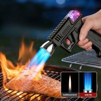 2026New Outdoor Colorful Light Charging Large Flame Spray Gun Lighter High Temperature Arc Boosting Expansion Cool Cigar Lighter