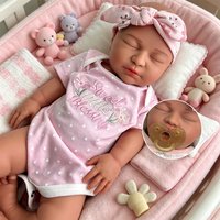 22Inch Washable Baby Girl Realistic Silicone Reborn Doll Soft Exquisite Texture Details Doll for Companion Collection Toy