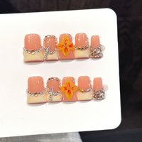 10PCS Duck Handmade Press On Nails,Sweet And Cool Gradient Style,Suitable For Festivals Parties And Daily Wear.