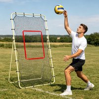 7x4ft Heavy Duty Volleyball Return Net with Elastic Rope & Target Rebounder for Backyard Beach Court Home Gym School Park