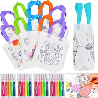 DIY Graffiti Bags with Coloring Marker Painting Non-Woven Gift Bags For Kids Arts Crafts Color Filling Drawing Toys For Boy Girl