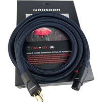 HiFi Audio Power Cord Monsoon Noise-Dissipation 3-Pole AC Power Cable EU & US Plug for Amplifier DVD CD Player
