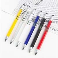 Refillable Ballpoint Multi-tool Pen Metal Construction Technical Ruler Multifunction Ballpoint Pen Precision Six-in-One