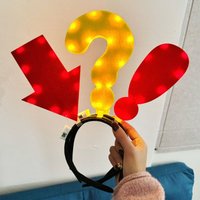 1PC Unique Arrow Light Headband Funny Question Mark Hair Band Christmas Favors Girl Headgear Holiday Hair Hoop Costume Headpiece