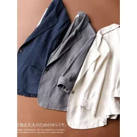 Fashion Woman Blazer 2024 Summer Cotton Linen 100% Suit Jacket White Solid Casual Button Single Breasted Female X1102