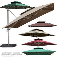 Polyester Patio Umbrella Canopy Replacement Rome Sun Shade Cover Waterproof UV Resistant Garden Outdoor