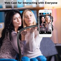 Universal Clip-On Webcam Holder with Rotatable Gooseneck for Gopro Logitech Brio 4K and Smartphone Recording Setup
