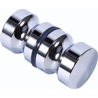 Aluminum Alloy Door Handle 1.1" Dia Single Glass Door Knob Bathroom Shower Cabinet Handle w/ Screw Home Hardware