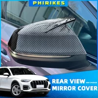 Carbon Fiber Car Side Wing Rearview Mirror Cover Trim For 2017-2020 2021 2022 Audi Q5 SQ5 Sportback Q7