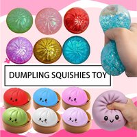 Kawaii Push Bubble Colorful Dumpling Squishes Stress With Steamer Cute Anxiety Toy Soft Decompression Dough For Adult Prospector