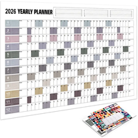2026 Wall Calendar Planner - Full Year View Calendar 2026, Year Wall Planner 2026 with stickers and Double-Sided Round Stick