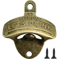 1pc Embossed Alloy Bottle Opener Wall Mounted Vintage Retro Hanging Beer Opener DIY Tools for BBQ Pub Bar Kitchen Accessories