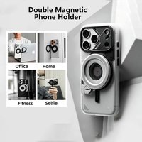 Aluminum Alloy Magnetic Ring Phone Holder Ultra-thin Strong Magnetic Portable Adjustable Double-sided Magnetic Phone Holder