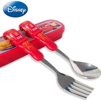 DisneyCarLightning McQueen cutlery Set Animated Cartoon 304 stainless steel fork and spoon Box 3D children's Christmas gift toys
