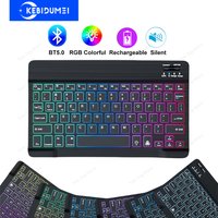 Mini Keyboard Wireless Bluetooth 5.0 Keyboard RGB Backlit Rechargeable Keyboard Silent Keyboard For IOS Android Windows iPad