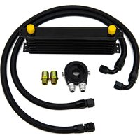 Universal 7 Rows Oil Cooler Kit AN10 Transmission Oil Cooler Kit Oil Filter Adapter With Nylon Stainless Steel Braided Hose