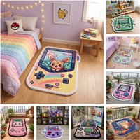 Retro Gamepad Pokémon Rug Soft Anti-slip Decorative Carpet for Bedroom Living Room Gaming Room Kawaii Anime Mat Gift Blanke