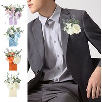New Exquisite Simulation Chest Flower Wedding Groom Groomsman Top Pocket Paper Card Flower Dress Graduation Ceremonychest Flower