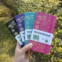 BUKE Bujo B6 Dotted Journal Dot Grid Notebook, Pocket Size And 180gsm Bamboo Paper, 80 Pages With Butterfly And Bloosm