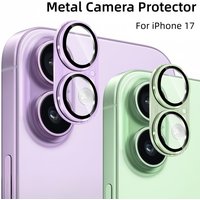 For IPhone 17 Metal Camera Protector Alloy Case Glass Full Cover Back Lens Protective Cap for Iphone17 Purple Green