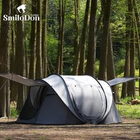 Smilodon-Outdoor Automatic Pop Up Tunnel Tent One-touch Fast Build Tent Large Camping Equipment Silver Coating 4-8 Person