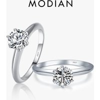 Modian New 100% 925 Sterling Silver Shine Classic AAAAA Zircon Fashion Ring For Women Wedding Fine Jewelry With Free Box Anillo