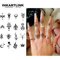 Henna Finger Tattoo (6) temporary tattoo sticker, waterproof magic tattoo, lasts to 15 days fake tattoo, semi permanent tattoo