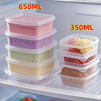350/650ML Ice Cream Storage Tub Reusable Ice Cream Box Container Mold With Lid Kitchen Refrigerator Storage Home【AliS8】