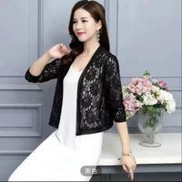 Fashionable Women Summer Lace Cardigan Sheer M to 4XL Women Short Lace Cardigan Ladies Summer Top Cover Up