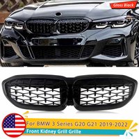 Diamond Style Full Glossy Black Rim For BMW 3 Series 330i M340i G20 Saloon G21 Estate 2019-2021 Front Kidney Grille Magickit