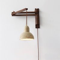 Natural Stone Wall Lamp Wooden Pole For Reading Study Bedroom Lighting Sconce G9 Bulb EU/AU/US Plug Adaptation