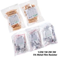 11W 2W 3W 1/2W 1R~750R Resistance 5% Metal Film Resistor Assortment Kit Set 30Kinds Each 5/10PCS 1K~820K Ohm