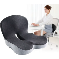 Memory Foam One-piece Seat Cushion Backrest Office Chair Cushion Massage Lumbar Support Pain Relief Breathable Car Butt Pad