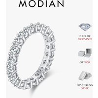 MODIAN éblouissant D couleur Moissanite éternité anneaux 925 en argent Sterling luxe empilable bague de mode pour les femmes bijoux fins