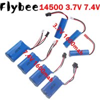 1S/3.7V, 2S/7.4V, 14500 1600mAh Li-ion Battery For JJRC C2 D828 Rc Stunt Dump Car Baot Tank Truck Motorcycles Toys Parts Battery
