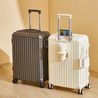 Fashion suitcase with silent universal wheels 20/24/28 inch multifunctional trolley luggage with lock travel rolling luggage