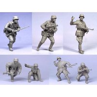 1/35 Scale Diecast Resin Figure Model Kit Stalingrad Defense German Attack 7 Figures Unassembled and Unpainted