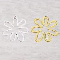 5 x Tibetan Silver/Gold Plated Large Open Hollow Flower Charms Pendants for DIY Necklace Jewelry Making Findings 65x61mm