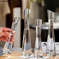1PC Transparent Glass Flower Vase Small Vase Hydroponics Plant Flower Terrarium Luxury Room Table Home Decor Wedding Decoration